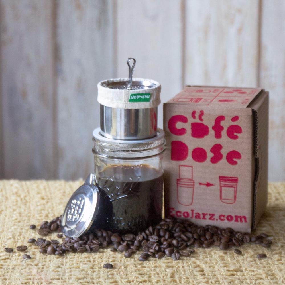 'Café Dose' - Stainless Steel Mason Jar Pour-Over Kit