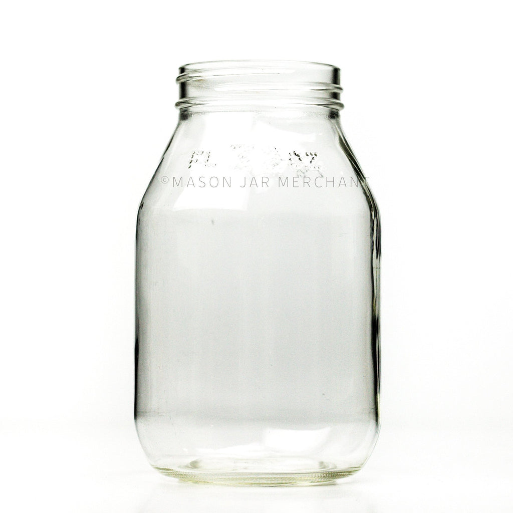 Regular mouth quart with FL 32 oz imprinted near the rim, against a white background 