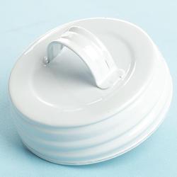 White Enamel Lid With Handle